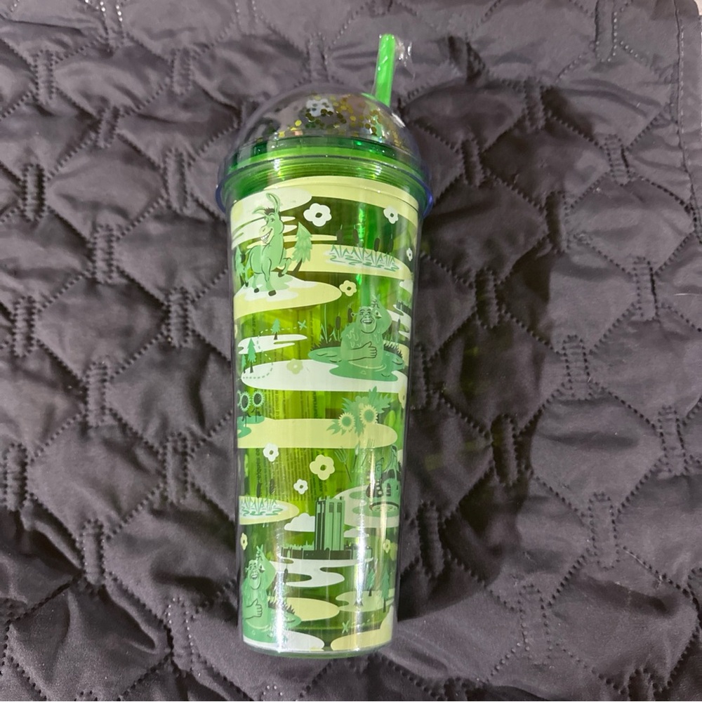 Green Shrek Tumbler with Straw